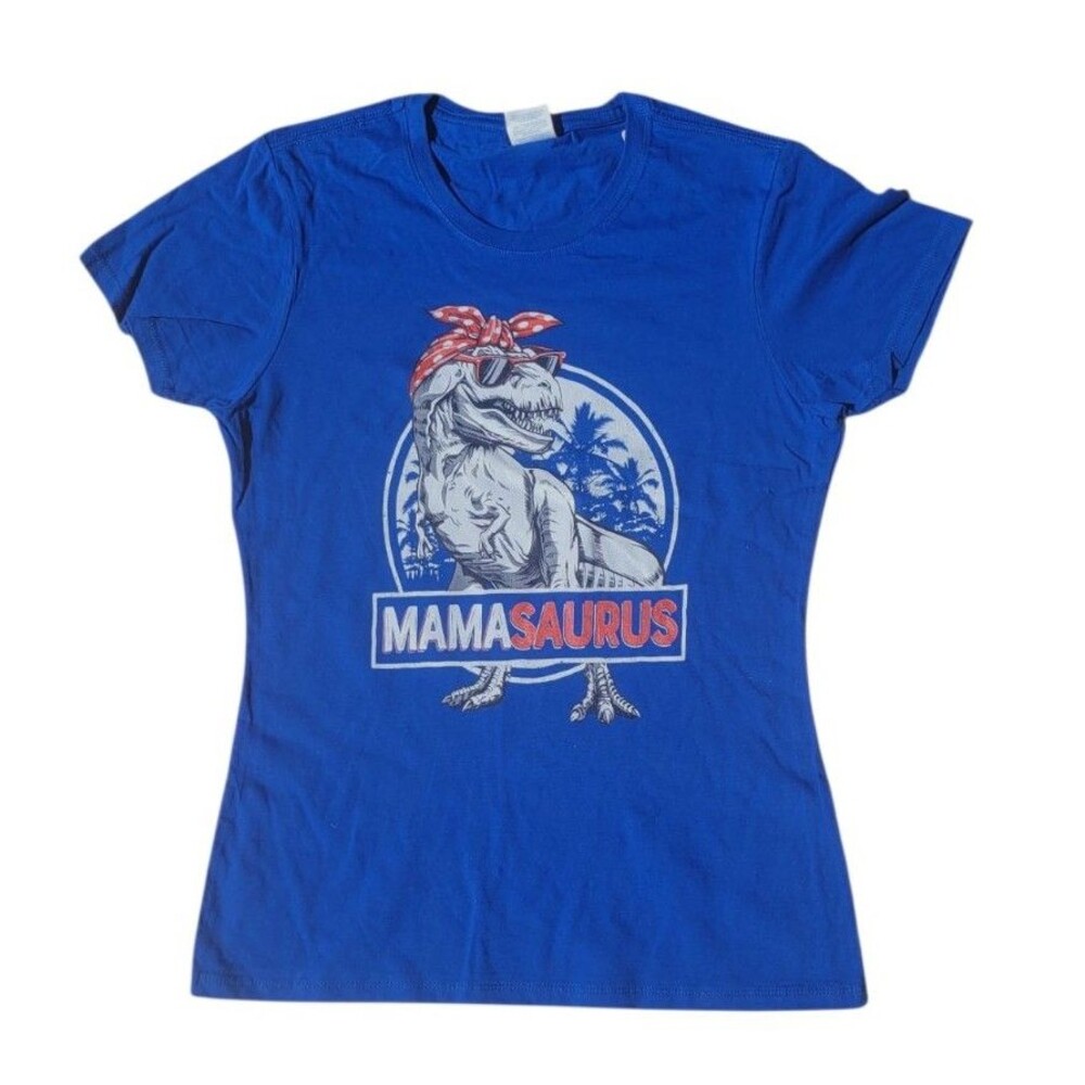 Mamasaurus Rex Blue Women's T-Shirt Size Small NEW